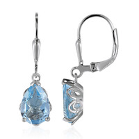 Pendientes en plata con Topacio azul cielo