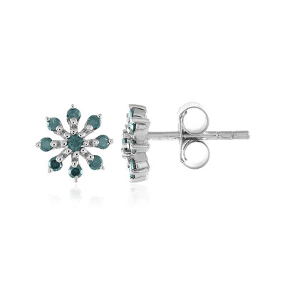 Pendientes en plata con Diamante azul I3