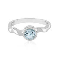 Anillo en plata con Topacio azul cielo