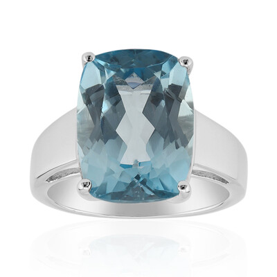 Anillo en plata con Topacio azul cielo