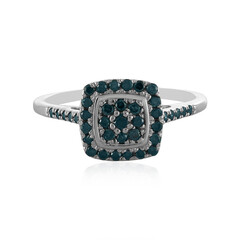 Anillo en plata con Diamante azul I3