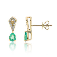 Pendientes en oro con Esmeralda de Zambia AAA (CIRARI)
