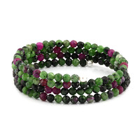 Brazalete en acero con Rubí Zoisite (Riya)