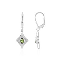 Pendientes en plata con Turmalina verde