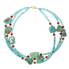 Collar en plata con Turquesa de Kingman (Adela Silber)
