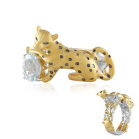 Anillo en plata con Aguamarina de Brasil (Gems en Vogue)