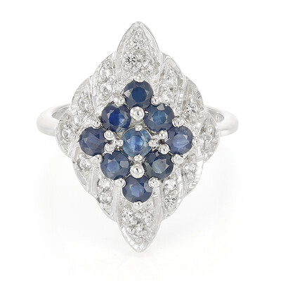 Anillo en plata con Zafiro azul