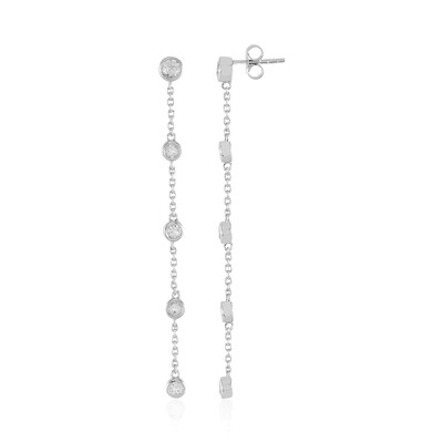 Pendientes en plata con Topacio blanco