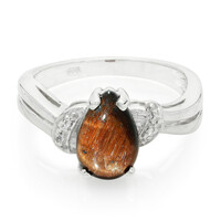 Anillo en plata con Ojo de tigre rojo