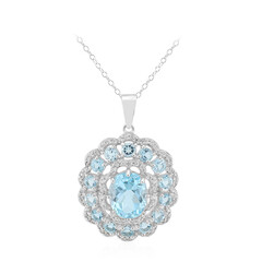 Collar en plata con Topacio azul cielo