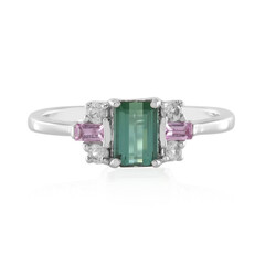 Anillo en plata con Turmalina verde Benedito(Adela Silber)