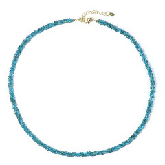 Collar en plata con Apatita azul neón