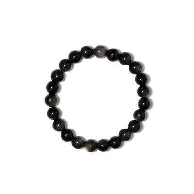 Brazalete con Obsidiana plateada