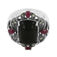 Anillo en plata con Ágata negro