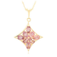 Collar en oro con Zafiro Padparascha no calentado (AMAYANI)