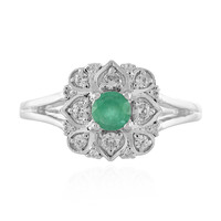 Anillo en plata con Esmeralda de Etiopía