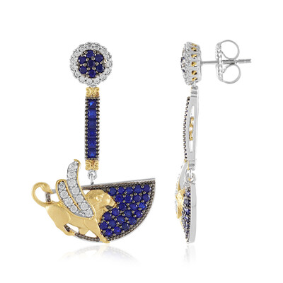 Pendientes en plata con Espinela azul cobalto (Gems en Vogue)