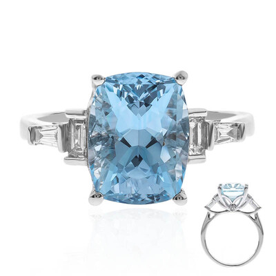 Anillo en oro con Aguamarina de Brasill AAA (CIRARI)