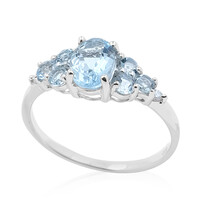 Anillo en oro con Aguamarina