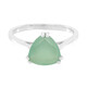 Anillo en plata con Calcedonia verde