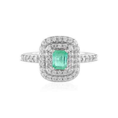 Anillo en plata con Esmeralda de Rusia