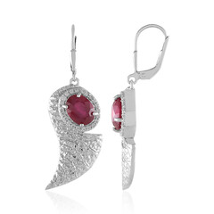 Pendientes en plata con Rubí de Bemainty