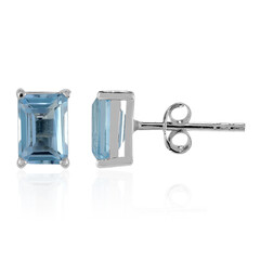 Pendientes en plata con Topacio azul cielo