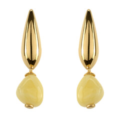 Pendientes en plata con Ámbar báltico Milky