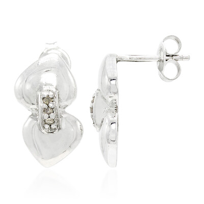 Pendientes en plata con Diamante champán
