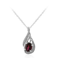 Collar en plata con Rodolita