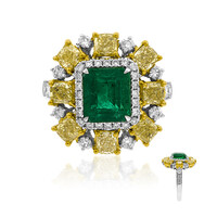 Anillo en oro con Esmeralda de Zambia AAA (CIRARI)