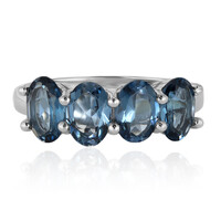 Anillo en plata con Topacio azul de Londres