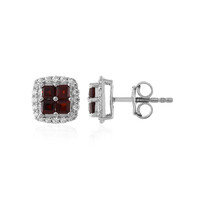 Pendientes en plata con Granate rojo