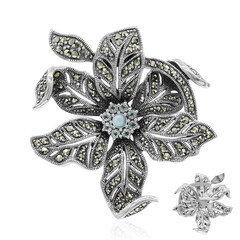 Broche en plata con Topacio azul cielo