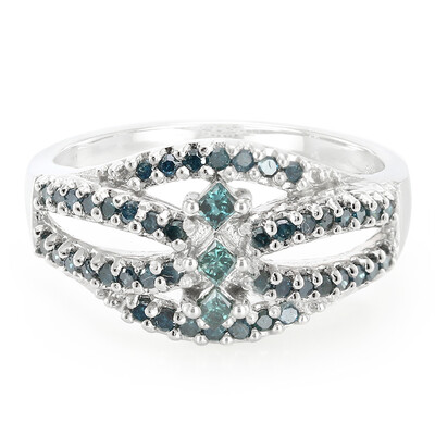Anillo en plata con Diamante fantasía