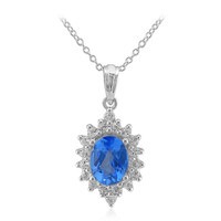 Collar en plata con Topacio azul índigo