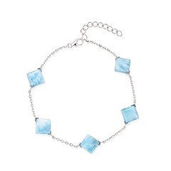 Brazalete en plata con Larimar