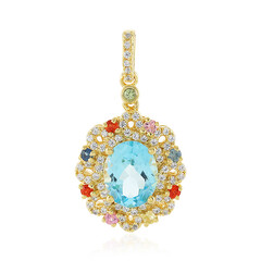 Colgante en plata con Topacio azul cielo