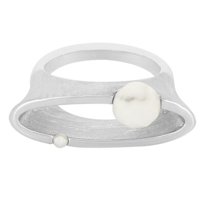 Anillo en plata con Howlita