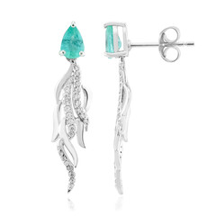 Pendientes en plata con Esmeralda de Colombia (SAELOCANA)