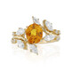 Anillo en oro con Zafiro naranja de Ban Ka Cha