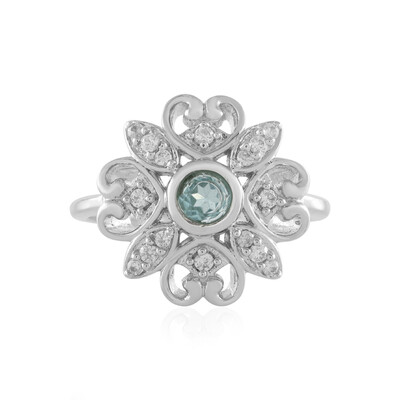 Anillo en plata con Apatita azul