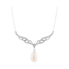 Collar en plata con Perla blanca Freshwater