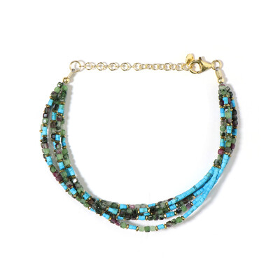 Brazalete en plata con Rubí Zoisite (Riya)