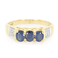 Anillo en plata con Zafiro de Kanchanaburi