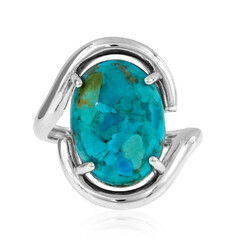 Anillo en plata con Turquesa azul del Mohave Kingman