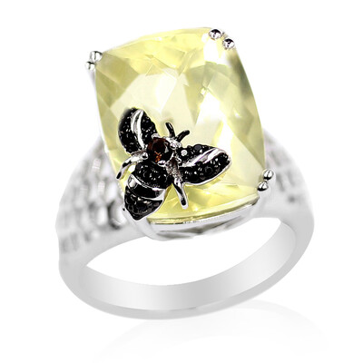 Anillo en plata con Citrino de color limón