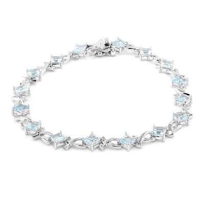 Brazalete en plata con Topacio azul cielo