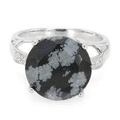 Anillo en plata con Obsidiana Copo de Nieve