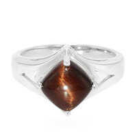 Anillo en plata con Ojo de tigre rojo